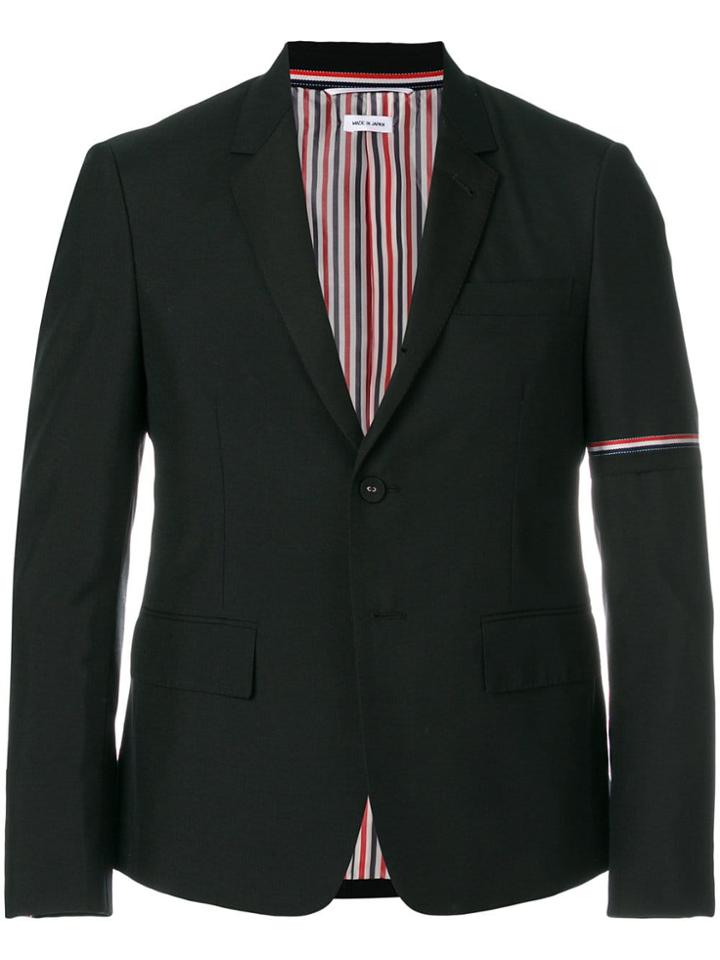 Thom Browne Rwb Armband Silk Lapel Sport Coat - Black