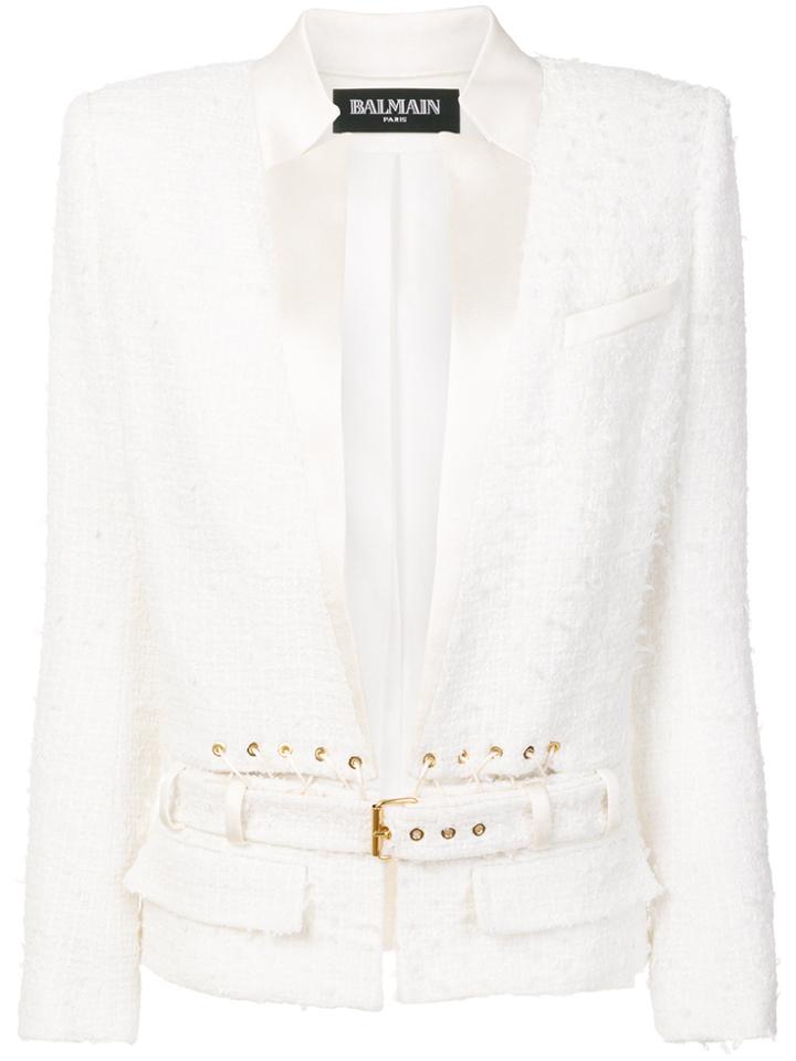 Balmain Plunge Neck Jacket - White