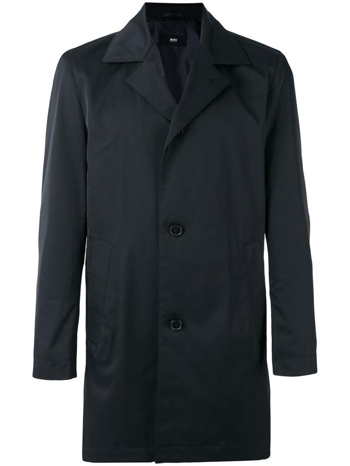 Boss Hugo Boss Single Breasted Coat, Men's, Size: 50, Blue, Polyester/cotton
