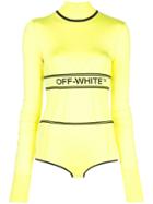 Off-white Ribbed Logo Roll Neck - Yellow