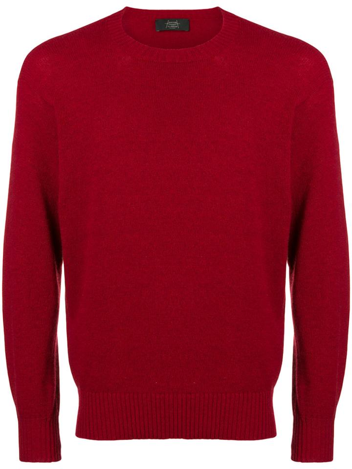 Maison Flaneur Round Neck Sweater - Red