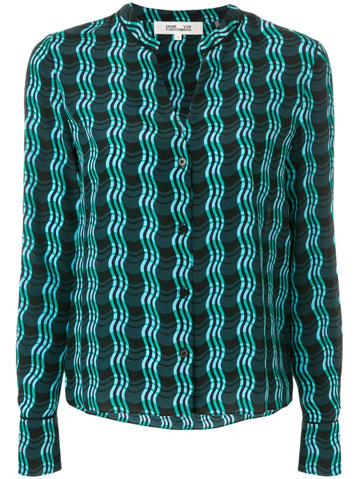 Dvf Diane Von Furstenberg Graphic Print Shirt - Green