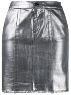 Pinko Metallic Mini Skirt - Silver