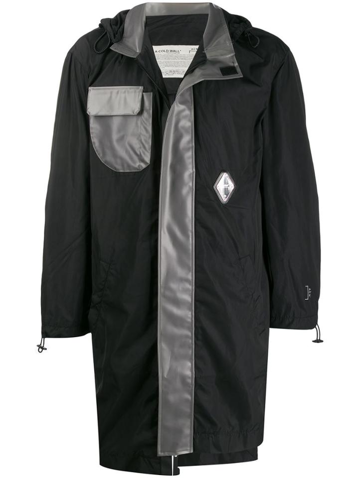 A-cold-wall* Long Trench Asymmetric Coat - Black