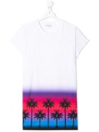 Marcelo Burlon County Of Milan Kids Sunset Palm Print T-shirt - White