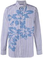 Ganryu Comme Des Garcons - Striped Floral Shirt - Men - Cotton - M, White, Cotton