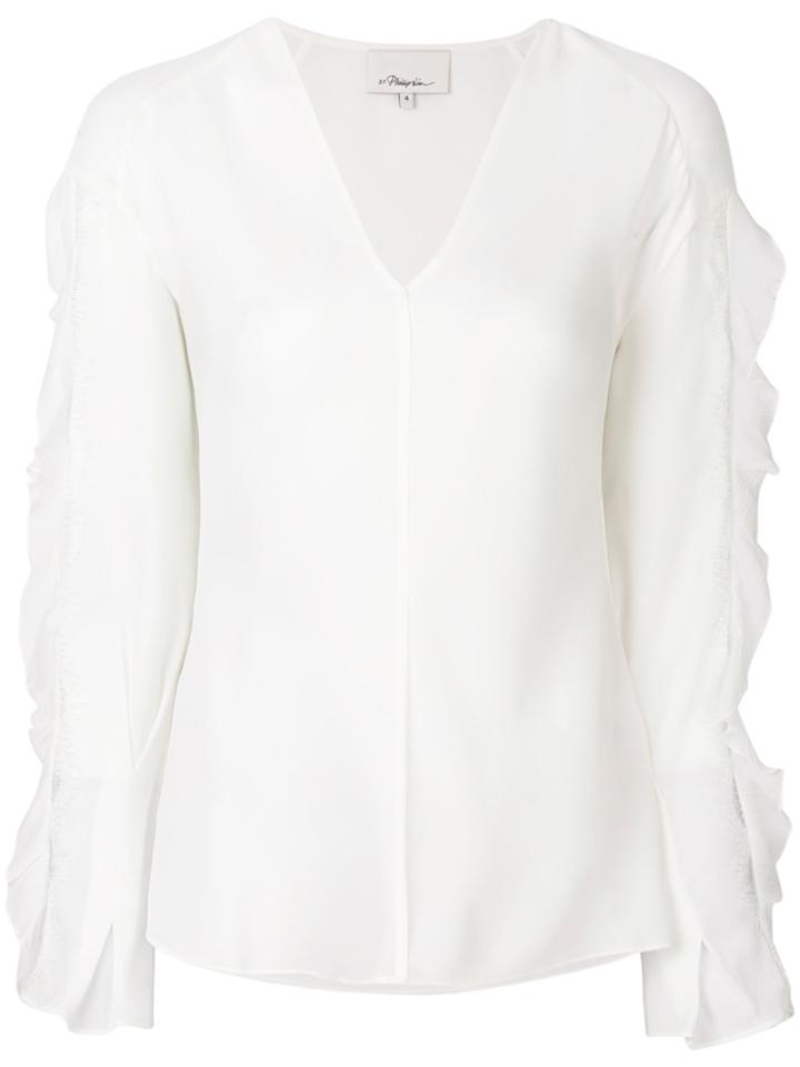 3.1 Phillip Lim Frill-trim Long-sleeved Blouse - White