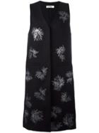 Jil Sander Sleeveless Embroidered Coat - Black