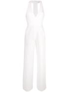 Black Halo Plunge Neck Jumpsuit - White