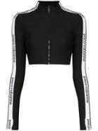 Paco Rabanne Stripe Cropped Track Jacket - Black