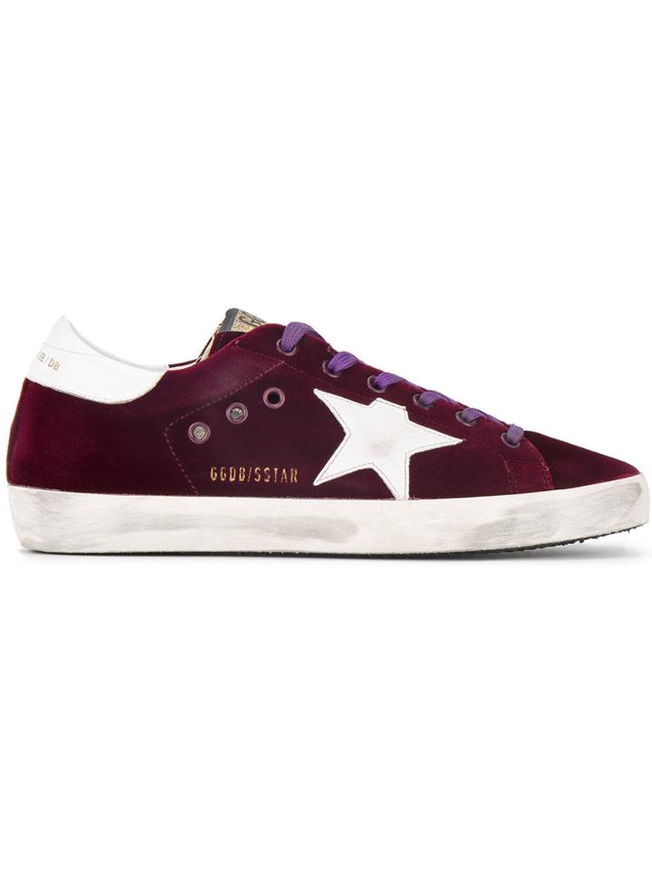 Golden Goose Deluxe Brand Bordeaux Velvet Superstar Sneakers - Red