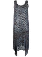 Romeo Gigli Pre-owned 1990's Zigzag Handkerchief Hem Dress - Blue