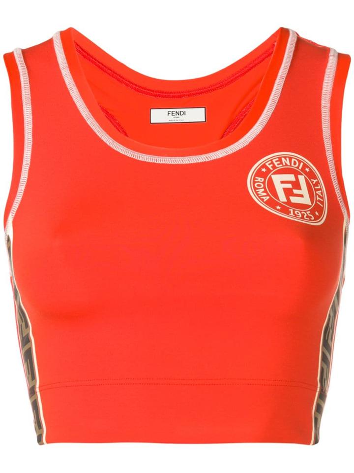 Fendi Sports Crop Top - Orange