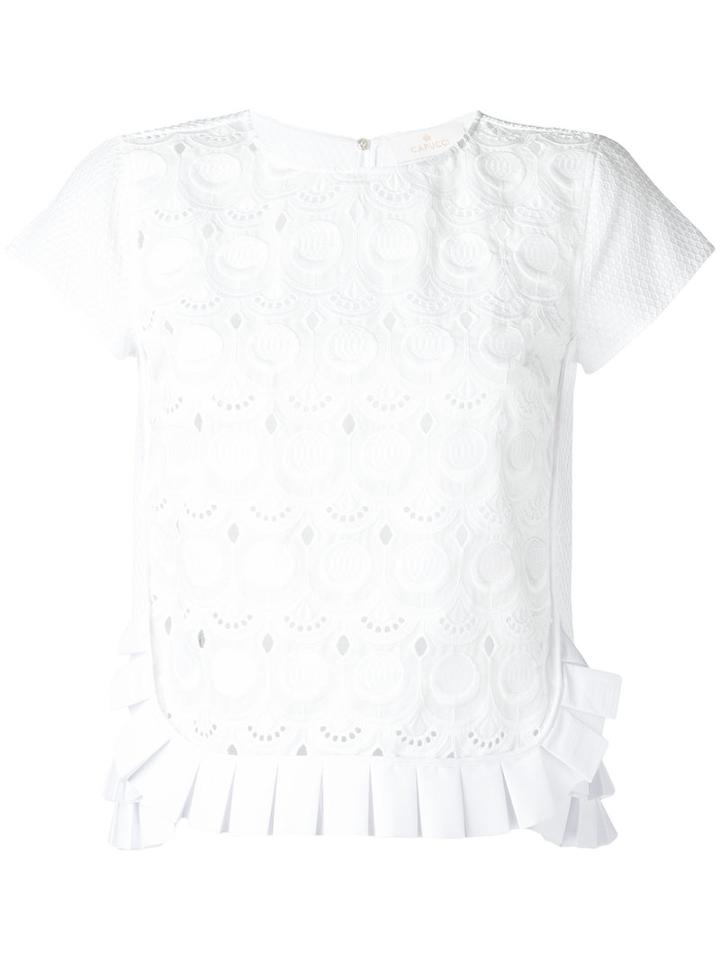 Capucci Pleated Hem Blouse, Women's, Size: 42, White, Cotton/polyester