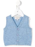 Cashmirino - V-neck Knitted Vest - Kids - Cashmere - 12 Mth, Blue