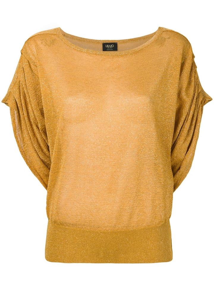 Liu Jo Short-sleeve Draped Top - Yellow