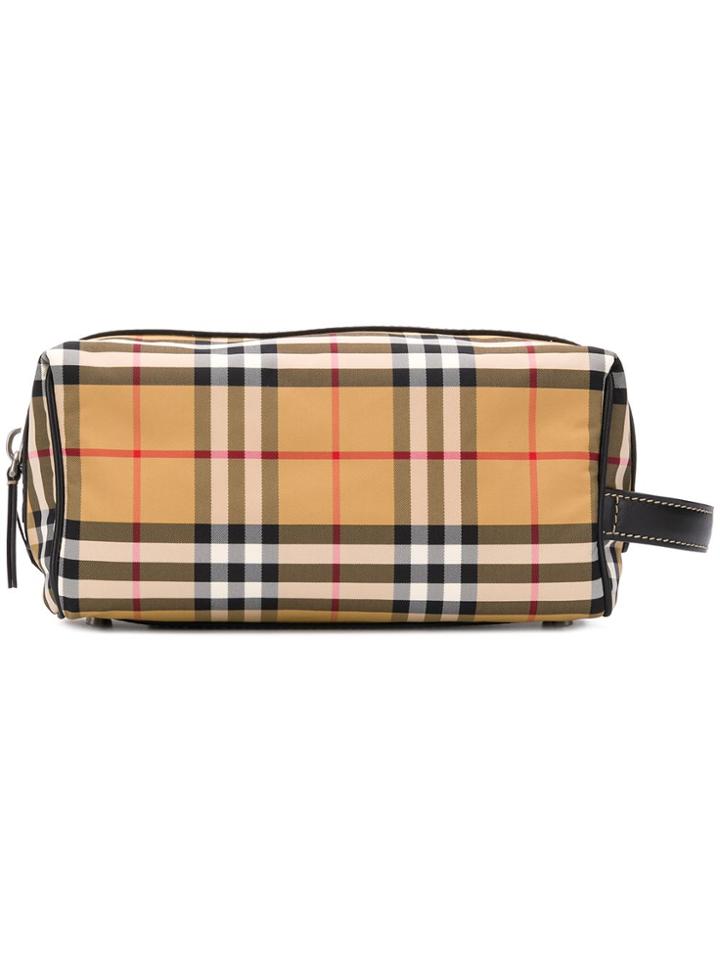 Burberry Checked Washbag - Yellow