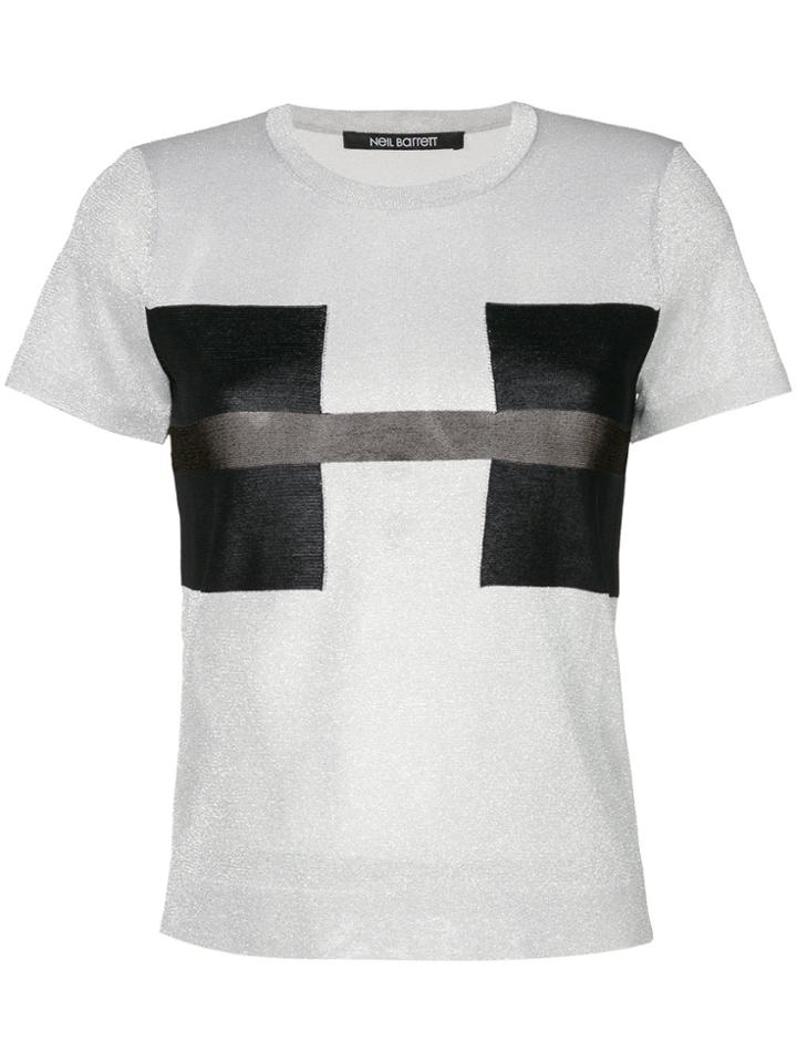 Neil Barrett Geometric Knit Top - Grey