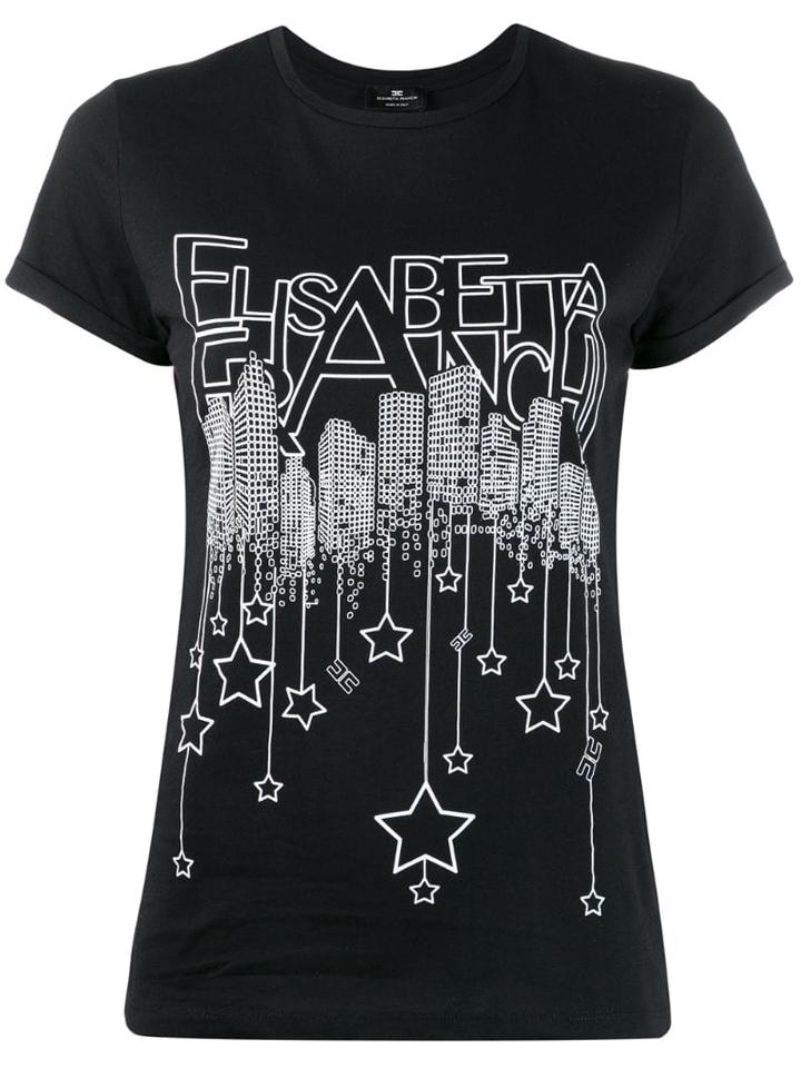 Elisabetta Franchi Printed Logo T-shirt - Black