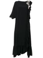 Christopher Kane Crystal Frill Long Dress - Black