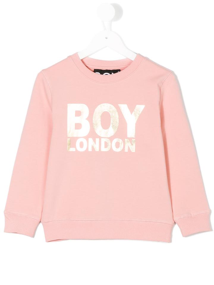Boy London - Logo Print Sweatshirt - Kids - Cotton/spandex/elastane - 9 Yrs, Pink/purple