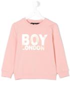 Boy London - Logo Print Sweatshirt - Kids - Cotton/spandex/elastane - 9 Yrs, Pink/purple