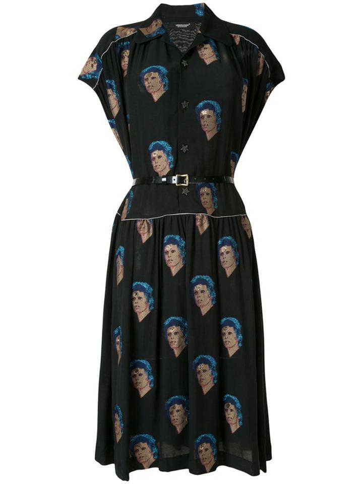 Undercover Bowie Print Shirt Dress - Black
