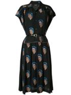 Undercover Bowie Print Shirt Dress - Black