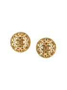 Chanel Pre-owned Interlocking Cc Button Earrings - Gold