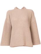 Derek Lam 10 Crosby Long Sleeve Crossover Pullover - Nude & Neutrals