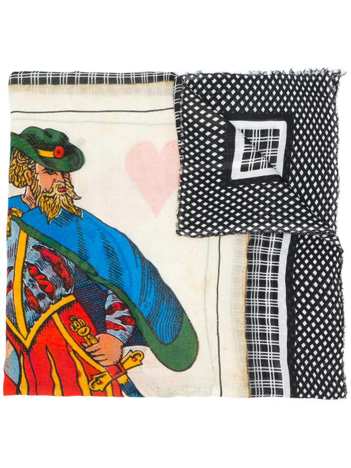 Faliero Sarti Poker Love Printed Scarf - Black