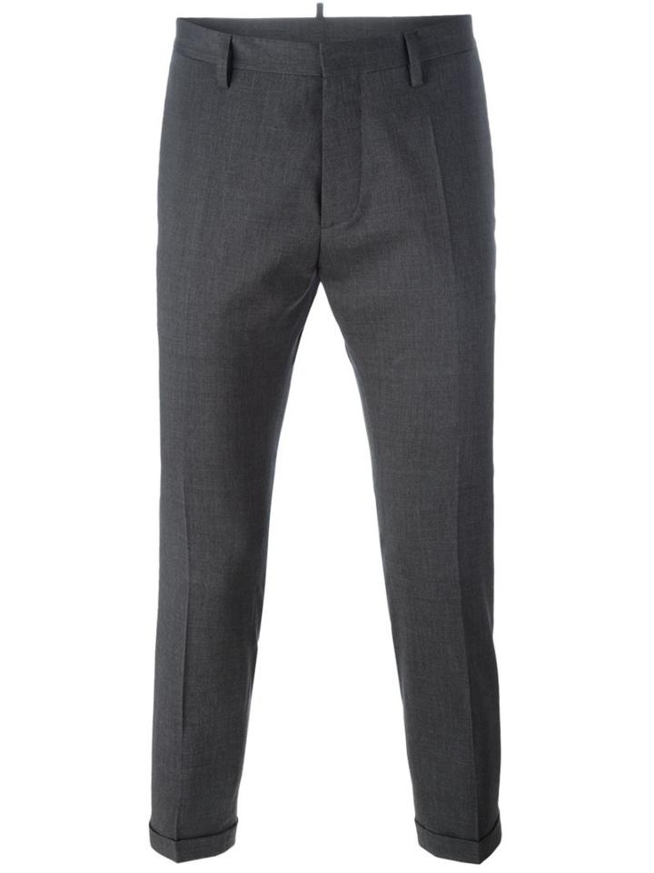 Dsquared2 Cropped Trousers, Men's, Size: 50, Grey, Cotton/polyester/spandex/elastane/virgin Wool