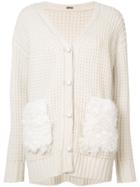 Adam Lippes Cardigan With Shearling Pocket - Nude & Neutrals