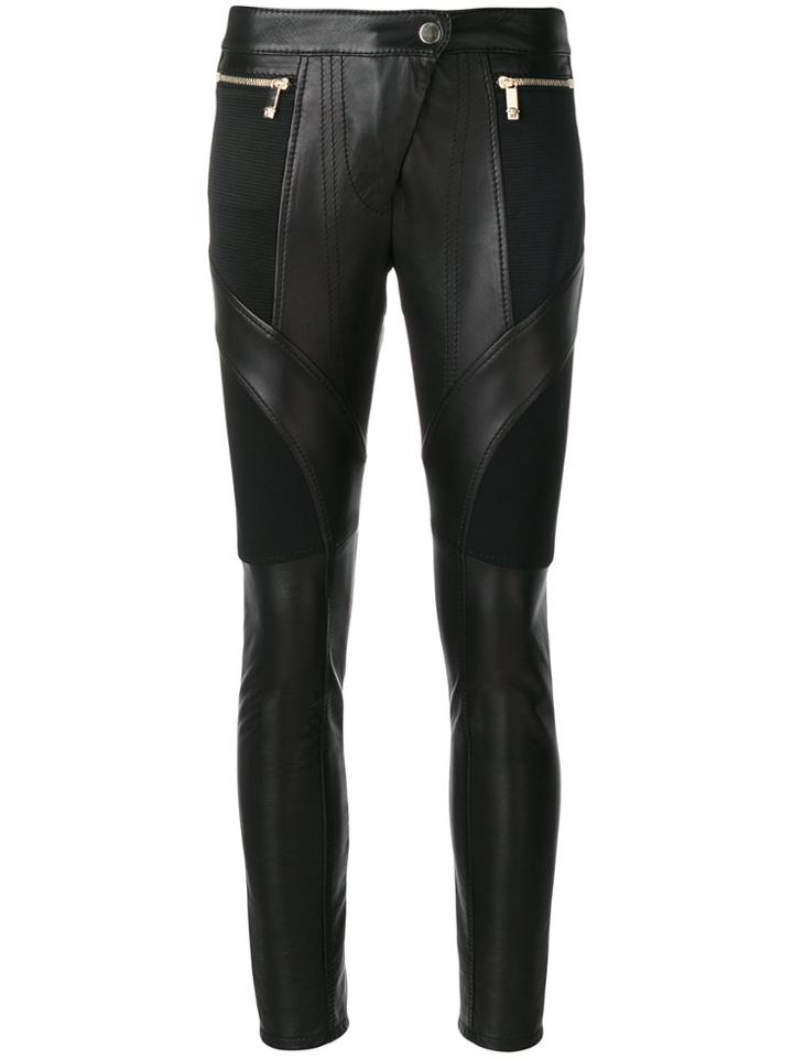 Versace Leather Biker Trousers - Black