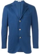Boglioli Three Button Blazer, Men's, Size: 52, Blue, Cotton/cupro