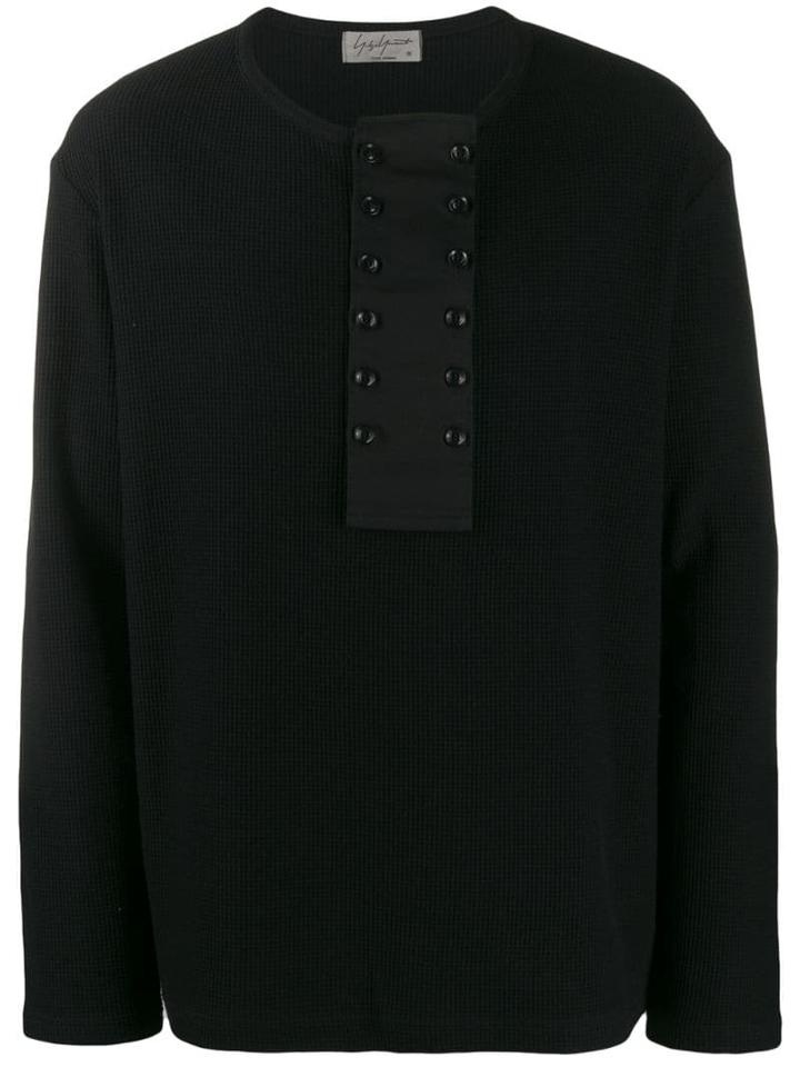 Yohji Yamamoto Double Button Placket Jumper - Black