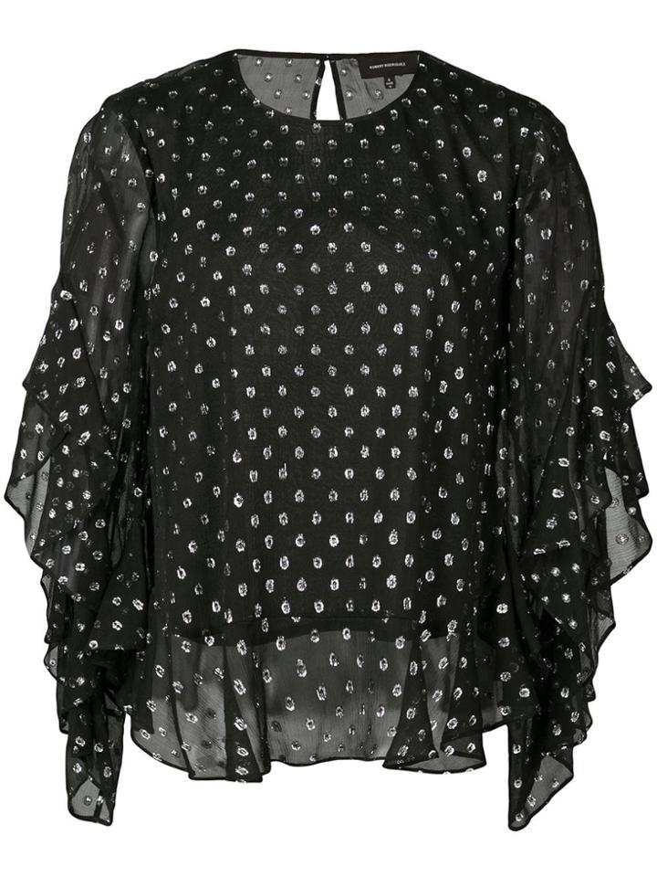 Robert Rodriguez Camille Chiffon Blouse - Black