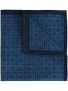 Eleventy Tonal Print Pocket Square, Men's, Blue, Cotton