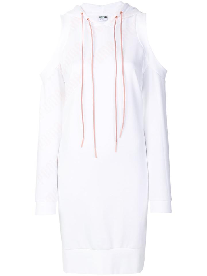 Puma Hooded Cut-out Shoulder Dress - White