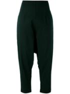 Rundholz Drop Crotch Trousers, Women's, Size: Small, Black, Cotton/linen/flax/spandex/elastane/viscose