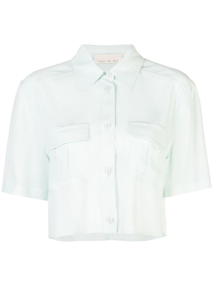 Fleur Du Mal Cropped Work Shirt - Green