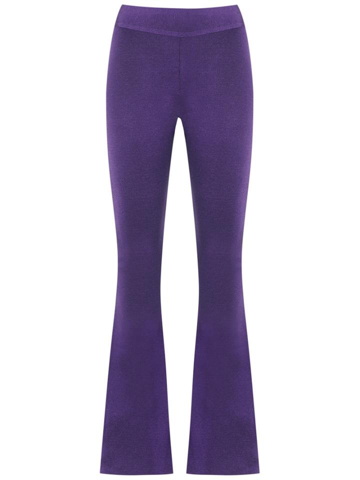 Cecilia Prado - Knitted Trousers - Women - Acrylic/lurex/viscose - M, Pink/purple, Acrylic/lurex/viscose