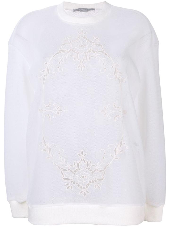 Stella Mccartney Sheer Embroidered Sweatshirt - White