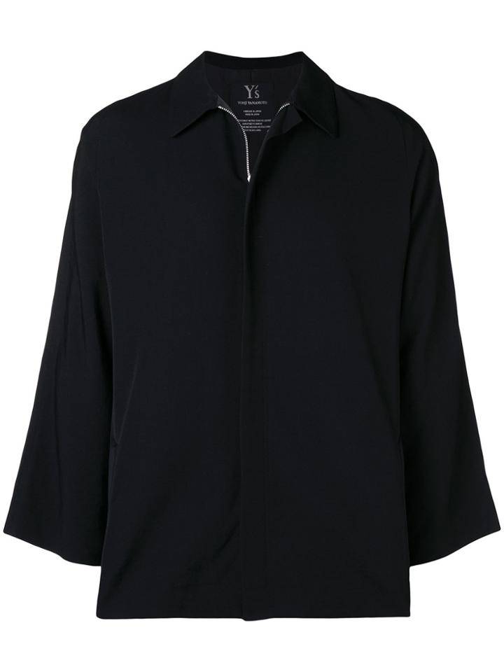 Yohji Yamamoto Vintage Kimono-sleeve Zip-up Jacket - Black
