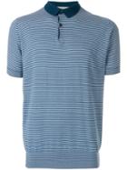 John Smedley Etton Striped Polo Shirt - Blue