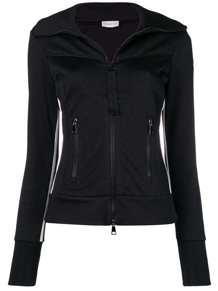 Moncler Zipped Knit Jumper - Black