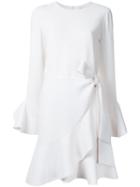 Goen.j Ruffled Wrap Dress, Women's, Size: Medium, White, Bemberg/polyester