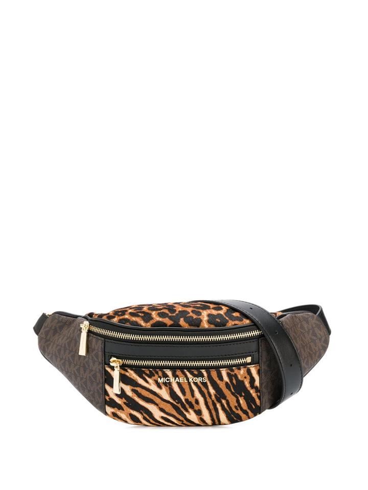 Michael Michael Kors Animal Print Belt Bag - Brown