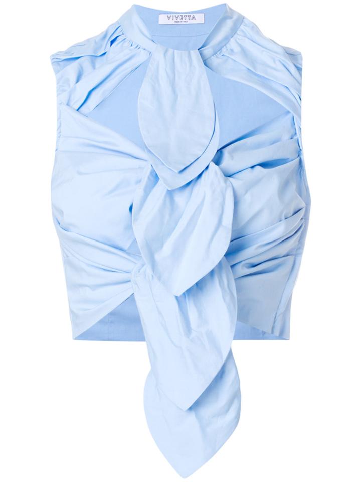Vivetta Tied Cropped Top - Blue