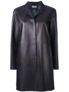 Desa 1972 - Short Leather Coat - Women - Cotton/leather - 8, Blue, Cotton/leather